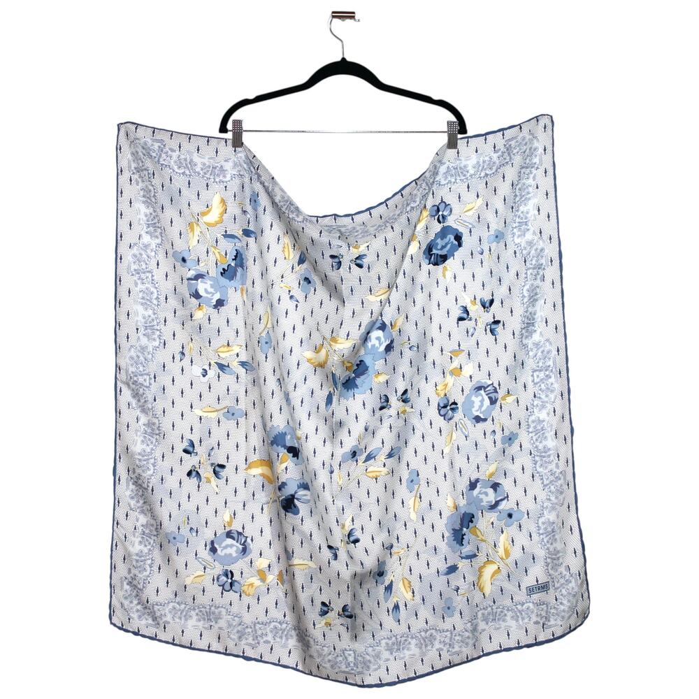 100% Silk SETRMS Multi Color Patterned Square Large Scarf